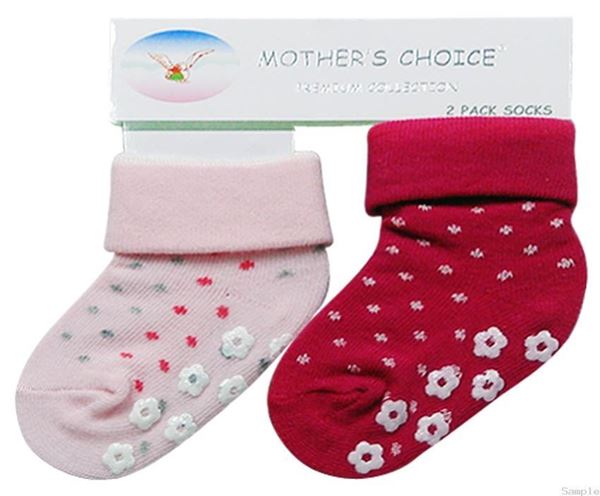 Picture of Girl's 2 Pack Socks Non Slip Pink/Cerise