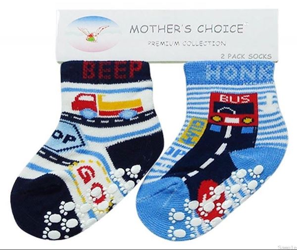Picture of Boy's 2 Pack Non Slip Socks Beep Beep