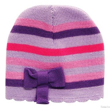 Picture of Infant Girls Winter Hat With Lilac Bow