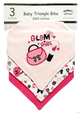 Picture of 3 Pack Triangle Bibs "Glam Girl"