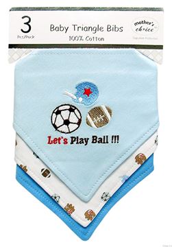 Picture of 3 Pack Triangle Bibs "Lets Play Ball"