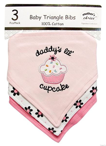 Picture of 3 Pack Triangle Bibs "Cupcake"