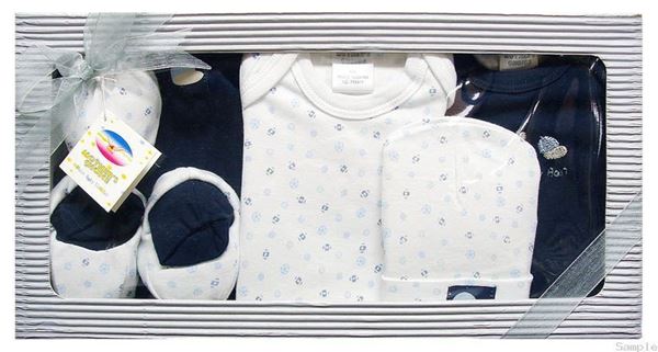 Picture of Infants 6Pc Grower Gift Set "Born To Play Ball" - Dark Blue