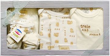 Picture of Infants 6Pc Grower Gift Set "Train 123" - Beige