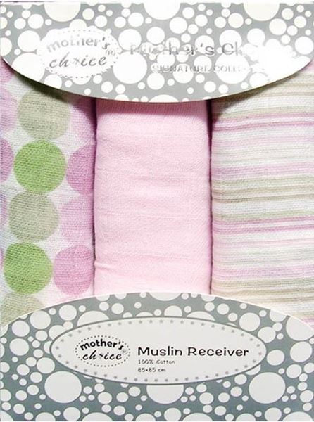 Picture of 3 Pack Muslin Wraps - Pink