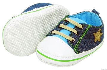 Picture of Boy's Denim Lace Up 'Star' - With Sky Blue