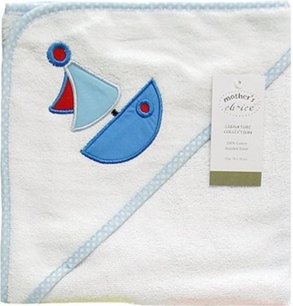 Picture of 100% Cotton Hooded Towel - Blue Boat