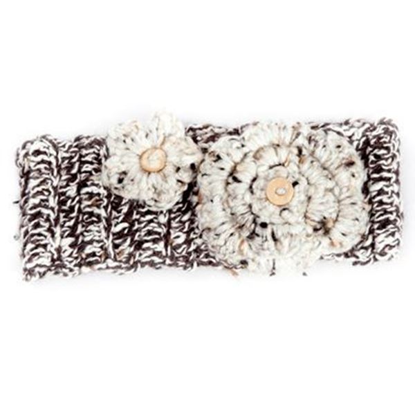 Picture of Winter Headband - Brown Speckled with Flower