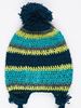 Picture of Beanie with Ties - Lime & Teal Stripe