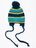 Picture of Beanie with Ties - Lime & Teal Stripe