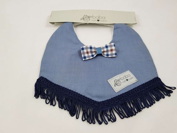 Picture of Vintage Bib -  Blue with bow