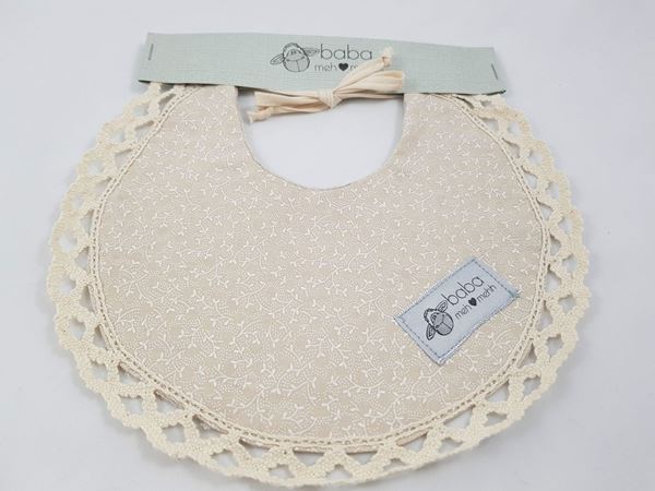 Picture of Vintage Bib -  Gorgeous nude with lace edging