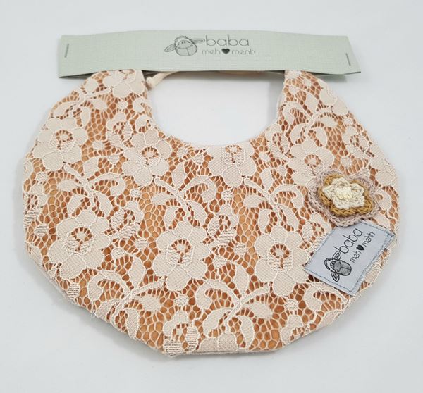 Picture of Vintage Bib -  Fully laced with flower detail