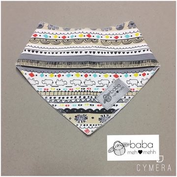 Picture of Bandana Bibs - Funky grey / beige