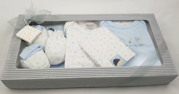 Picture of Infants 6Pc Grower Gift Set "Born To Play Ball" - Light Blue