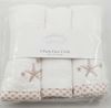 Picture of 3 Pack Embroided Facecloth Set - White With Beige