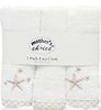 Picture of 3 Pack Embroided Facecloth Set - White With Beige