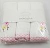 Picture of 3 Pack Embroided Facecloth Set - White With Pink